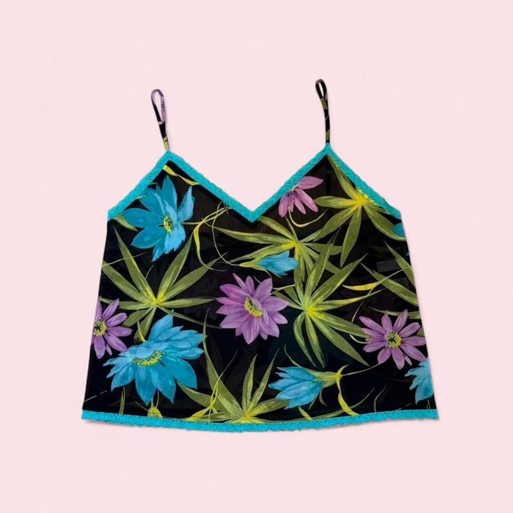 Vintage Sheer Floral Lingerie Tank Top